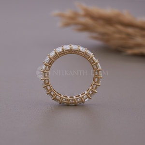 Bague en diamant taille radiant très demandée, alliance éternité en or rose, diamant de laboratoire, pour mariage et fiançailles, pour femme - Product Image 2