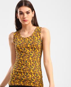 Débardeur jaune à imprimé cachemire pour femme, col rond, tricoté, sans manches, décontracté, en tissu polyester respirant - Product Image 3
