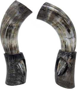 Corne à boire et chopes à bière viking authentiques de haute qualité, écologiques, en corne d'ovin/vache sculptée et polie, avec logo personnalisé, provenant d'Inde - Product Image 2