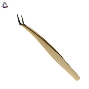 Ensemble de pinces à cils Ryzer Studio Precision Durable en acier inoxydable, 1 pièce, pointe incurvée et pointue, extensions de cils, outils de maquillage beauté - Product Image 5