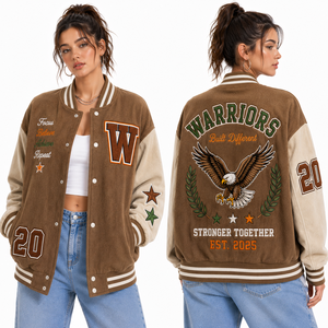 Blouson Bomber en Laine Surdimensionné Personnalisé de Haute Qualité pour Femme, Style Baseball Grande Taille, Respirant avec Broderie Appliquée pour Filles - Product Image 1