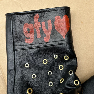 <b>Punk</b> Style Black Leather Motorcycle <b>Jacket</b> With Patches Rivets And Skull Print For Unisex Autumn Wear - Product Image 3