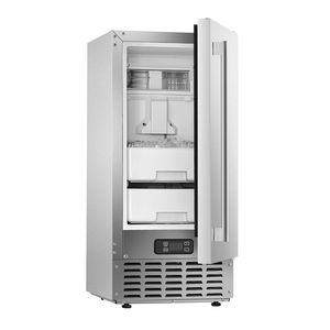Machine à glaçons encastrable sous comptoir, production de 66 lb/jour, glaçons en cubes, certifiée ETL, porte réversible, acier inoxydable - Product Image 1