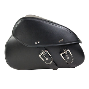 Sacoche latérale de moto en cuir PU noir avec fermeture à boucle pour Harley Cruiser Sportster - Product Image 3