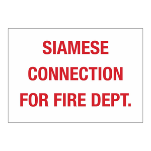Panneau de signalisation pour les services d'incendie Brady Siamese Connection, haute visibilité, durable, pour une utilisation en intérieur/extérieur - Product Image 1