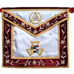 Cinturón Masónico de Estilo Personalizado, de Terciopelo Blanco y Rojo, para Capítulo del Arco Real, para ex Sumideros de la Alta Sacerdotía, Étnico, Cuatro Estaciones MAP-0147 - Product Image 1