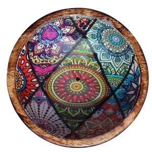 Bol à salade artisanal le plus vendu, en émail imprimé, bois d'acacia, céramique, porcelaine, forme personnalisable pour logo, idéal pour les fêtes - Product Image 6