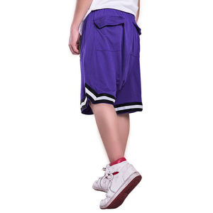 Men's Black Breathable 100% Polyester <b>Canvas</b> Fabric 220g Mid Waist Elastic Solid Pattern Knitted Weave Heat-Transfer Shorts - Product Image 3