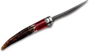 Couteau de chasse et de survie artisanal en acier Damas, manche en corne de cerf, pour l'extérieur, OEM, 56HRC, pointe tombante, ultra-affûté comme un rasoir - Product Image 3