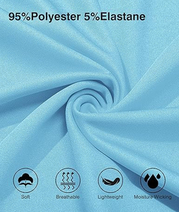 Polo de punto de manga corta azul claro liso para hombre, estilo casual, con cremallera 1/4, bolsillo en el pecho, talla grande - Product Image 4