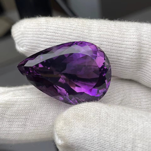 Ametyste naturelle taille poire 64,46 carats, grande taille, qualité AAA, avec lueur, belle couleur, coupe et polissage parfaits, à prix avantageux. - Product Image 3