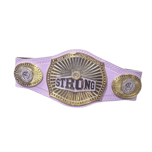 Custom Strong Championship Belt Pink Leather Premium Gold Plated Wrestling Titles - Product Image 6