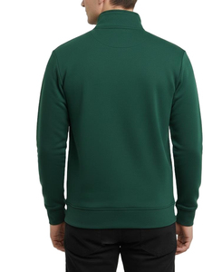 Men's Green <b>Quarter</b> <b>Zip</b> <b>Sweatshirt</b> Regular Fit Fleece Solid Color Stand Collar Pocket Casual Autumn Knitted 100% Cotton 2026 - Product Image 2