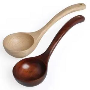 Cuillère de service élégante en bois, faite à la main, ustensile de cuisine naturel, idéal pour servir la soupe, le riz, la salade, parfait pour la salle à manger et les restaurants - Product Image 2