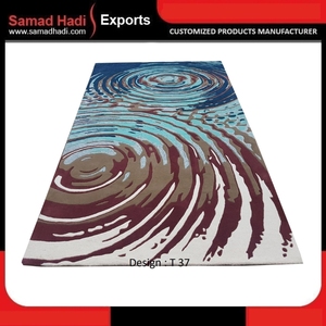 Tapis tuftés à la main 3D hautement sculptés, best-sellers pour hôtels, tapis brodés pour salon, tapis en velours bouclé, tapis crème - Product Image 2