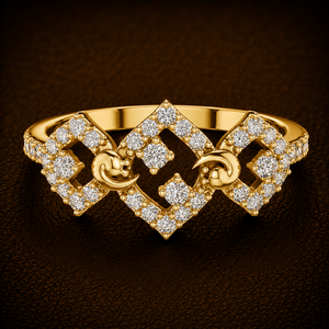 Round Brilliant Cut Lab Grown Diamond DEF VVS <b>Bow</b> Cluster Diamond Ring 14K Yellow Gold Anniversary <b>Gifts</b> Fine Jewelry for Womens - Product Image 1