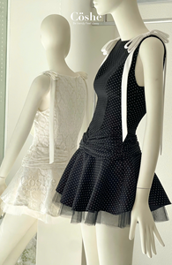 Coshe ชุดเดรสเบ็ตตี้เดรสผ้าแพรแข็งแขนกุดมินิโบว์สำหรับผู้หญิงดีไซน์เอวน่ารักสไตล์ปาร์ตี้ฤดูร้อนสวมใส่ทุกวัน - Product Image 2