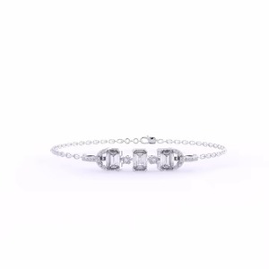 Handmade Seven Wonders Bracelet 18k White Gold Moissanite Bracelet Bangle Diamond Bracelet Gift for - Product Image 2