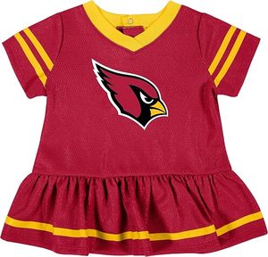 Conjunto de Vestido Jersey para Bebé Niña de los Arizona Cardinals, Rojo y Amarillo, Diseño Bordado de la Mascota, Material de Poliéster - Product Image 2