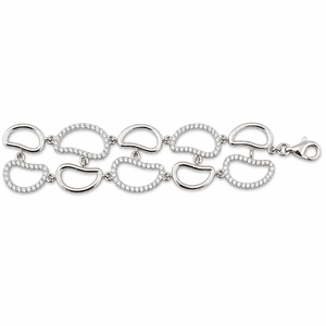 925 Sterling <b>Silver</b> Heart Link <b>Bracelet</b> for Women High Polish Minimalist Designer Jewelry Gift Party Wedding Daily Wear Style - Product Image 2