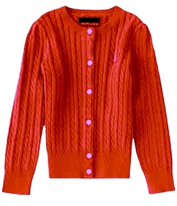 Girls V -Neck Bottom up Cotton Knit Colourful Striped <b>Cardigan</b> Sweat Outwear Custom Clothing for Children - Product Image 1