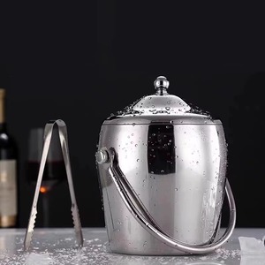 New Arrival Stainless Steel Round <b>Ice</b> Bucket With Lid And Handle Minimalist Design Party <b>Cooler</b> Rust Resistant - Product Image 4