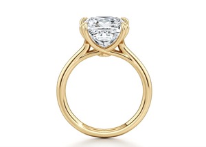 Bague de fiançailles solitaire en or jaune 9 carats avec diamant de laboratoire taille princesse 1 carat, bijoux fins personnalisés en gros - Product Image 4