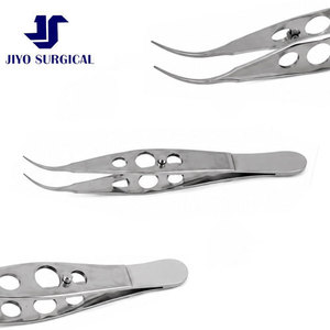 Premium Jiyo Surgical Co. Moody Fixation Forceps MP-4568 4 3/8 Inch Curved Left 0.5mm 1x2 <b>Teeth</b> Locking Mechanism Flat 3-Hole - Product Image 4