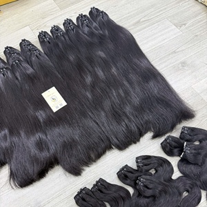 Extensiones de Cabello Humano Premium con Cutículas Alineadas, Ondulado Natural, Liso, Negro Natural, en Paquetes - Product Image 2