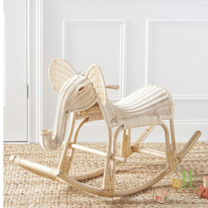 MEJOR PRECIO AL POR MAYOR: Caballito Mecedor de Ratán Natural Ecológico Hecho a Mano, Juguete Mecedor de Mimbre para Bebés, Decoración para Guardería y Hogar - Product Image 6