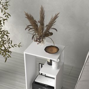 Everet 25\" <b>High</b> 3 Tier <b>Side</b> <b>Table</b> Black and White Nightstands - Product Image 5