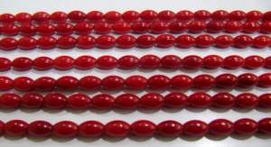 Beautiful Red Coral Barrel <b>Drum</b> Shape 5x8mm Beads Strand 16 Inches Long Jewelry Making Beads Sold Per Strand - Product Image 3