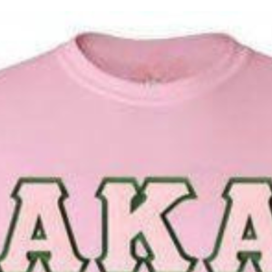 Camiseta de Manga Larga de Sarga Rosa Claro de Algodón Premium con Cuello Redondo y Letras Personalizadas para Hermandades Griegas, Envío en 2 Días (AKA) - Product Image 3