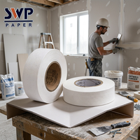 Ruban de papier pour joints de cloisons sèches 135 g/m², non adhésif, perforé au laser et pré-plié pour le jointement des joints de plâtre et de plaques de plâtre