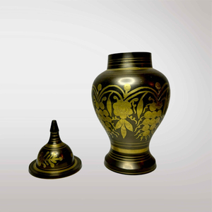 Pot à gingembre en aluminium moulé, durable, avec finition peinte noir et or, accessoires de table et d'ustensiles de cuisine en provenance d'Inde - Product Image 3