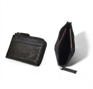 [Cualidad Superior] Castello - Cartera Corta Unisex de Cuero Genuino Curtido Vegetalmente, 8.5x12.5cm, con Cierre y Forro de Poliéster, a la Moda - Product Image 1