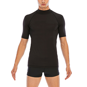 T-shirt de compression à manches courtes pour homme, noir, séchage rapide, polyester, haut de sport pour adulte - Product Image 4