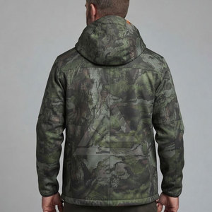 Veste de chasse réversible orange vif avec côté camouflage, vêtements de terrain pour l'extérieur, à capuche, tissu léger résistant aux intempéries - Product Image 4