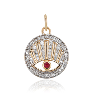 Collier pendentif œil porte-bonheur en argent sterling 925 et zircon blanc, bijoux de luxe haut de gamme, fabrication en stock. - Product Image 6