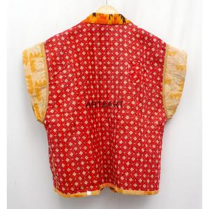 Chaqueta Kimono Acolchada de Algodón con Parches para Mujer, Cuello en V, Manga Corta, Ecológica, Transpirable, Diseño Vintage, con Cinturón y Bolsillos - Product Image 5