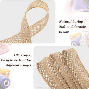 20 Meters 6 Inches 100% Jute Wide <b>Ribbon</b> Eco-Friendly Natural Burlap Fabric Roll Wired Edge Wreaths <b>Christmas</b> Tree Decoration - Product Image 2