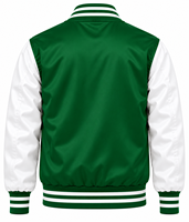 Vestes en satin personnalisées en gros, vestes bomber universitaires brodées, vestes de baseball en satin pour hommes, vestes universitaires en gros