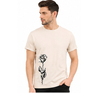 T-shirt en coton pour homme, tissu respirant de haute qualité, logo personnalisé, col rond, fournisseur de vêtements OEM ODM, t-shirt en coton premium pour homme - Product Image 1