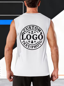 Camisetas sin mangas OEM para hombre, ropa deportiva para gimnasio, culturismo, Fitness, moda personalizada, algodón, LICRA - Product Image 2