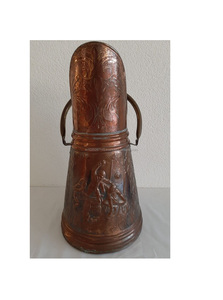 Seau à charbon en cuivre traditionnel fabriqué à la main pour une utilisation près de la cheminée garde le charbon organisé ajoute une décoration de maison vintage - Product Image 2