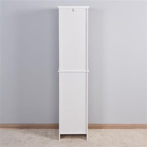 15.75 X 11.81 X 66.93 Inch Living Room Wooden Cabinet with 6 Shelves and 2 Doors for Bathroom Floor Storage - Product Image 6