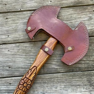 Hache à double tête en acier de Damas, style héritage, outil d'extérieur avec tête en acier à motif artisanal - Product Image 6