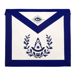 Past Master Freemason <b>White</b> Royal Blue <b>Apron</b> Blue Fringe Tassels Custom OEM Masonic Brotherhood Regalia Ceremony Wear - Product Image 3