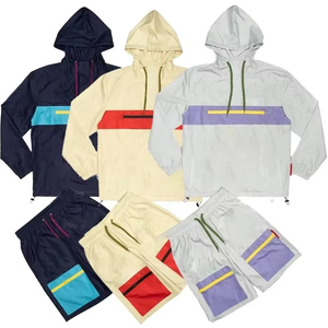 Ensemble personnalisé de sweats à capuche, chemises et shorts en nylon, coupe-vent léger, coordonné, marque privée, fabricant OEM ODM - Product Image 1