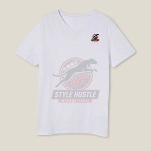 Diseña Tu Propio Logotipo, Camisetas de Cuello en V para Hombre Hechas de Algodón, Diseño Personalizado, Camisetas de Cuello en V para Hombre Estilo Urbano - Product Image 4